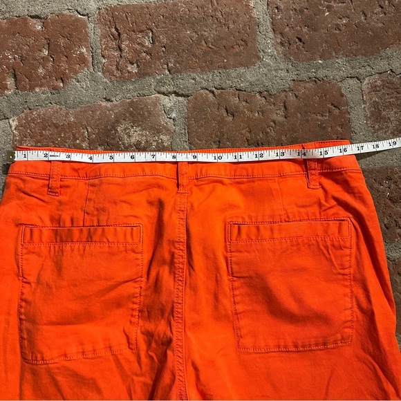 CAbi #6046 Coral Orange Utility Trouser Ankle Crop Pants Size 12 - Picture 11 of 12